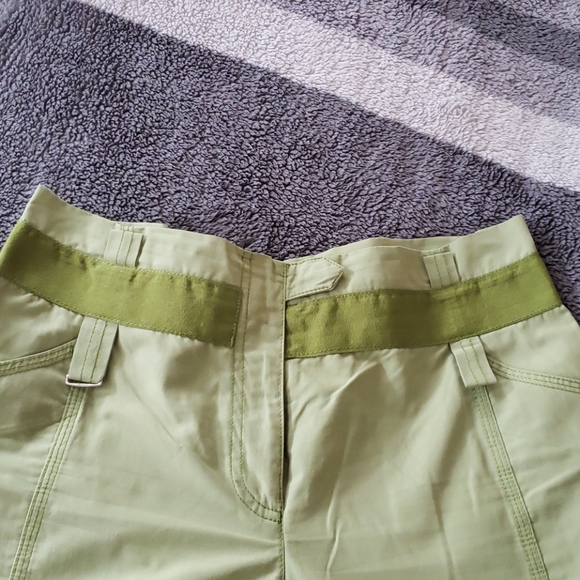 Sigrid Olsen wide leg pants in dark sage color - Picture 3 of 7